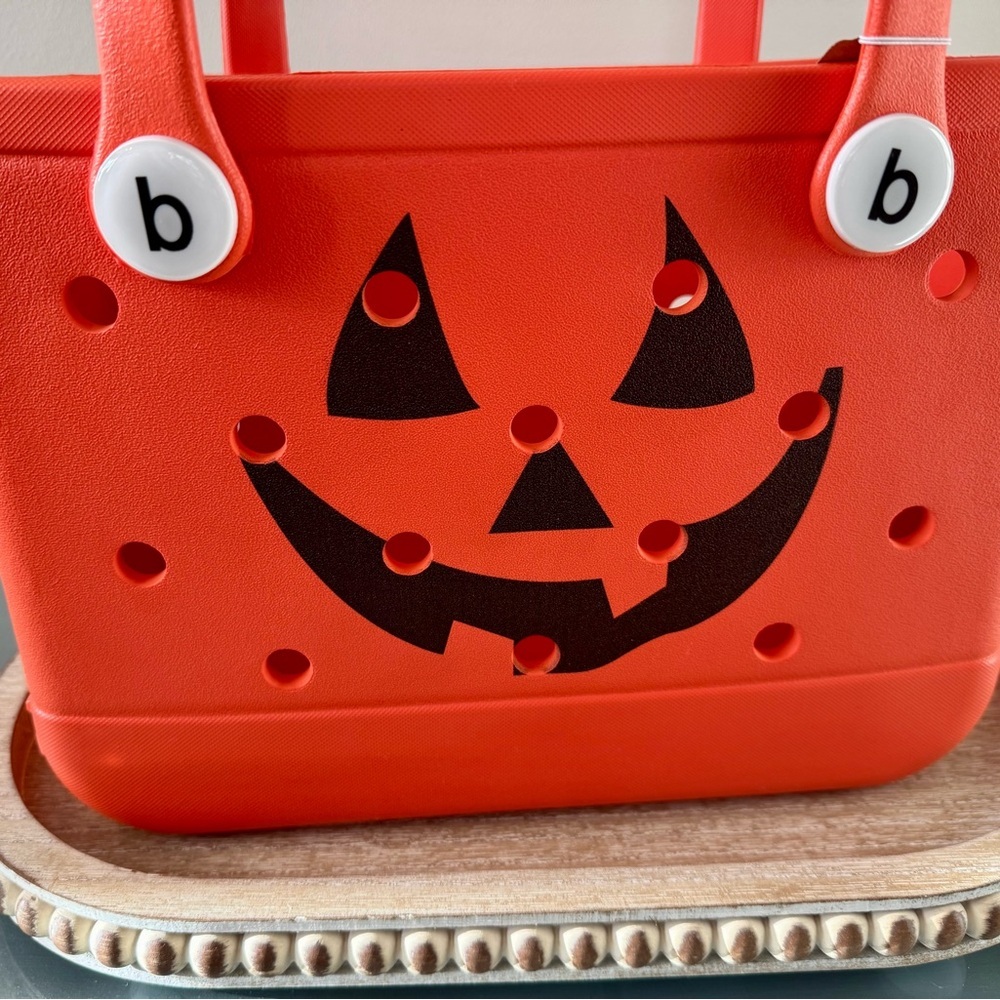 New! EVA Bogg or Croc inspired Pumpkin Trick or Treat Bag - Bitty Size - Picture 3 of 7